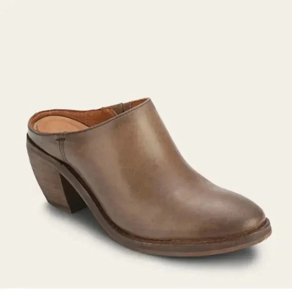 NEW Frye Rosalia Leather Mules Stone size 8.5 - Picture 1 of 10